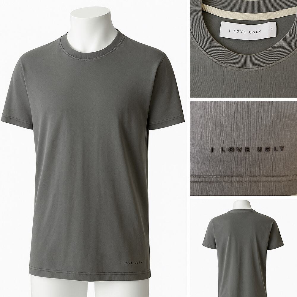 I Love Ugly Premium Cotton Tee – Gray – Size Large